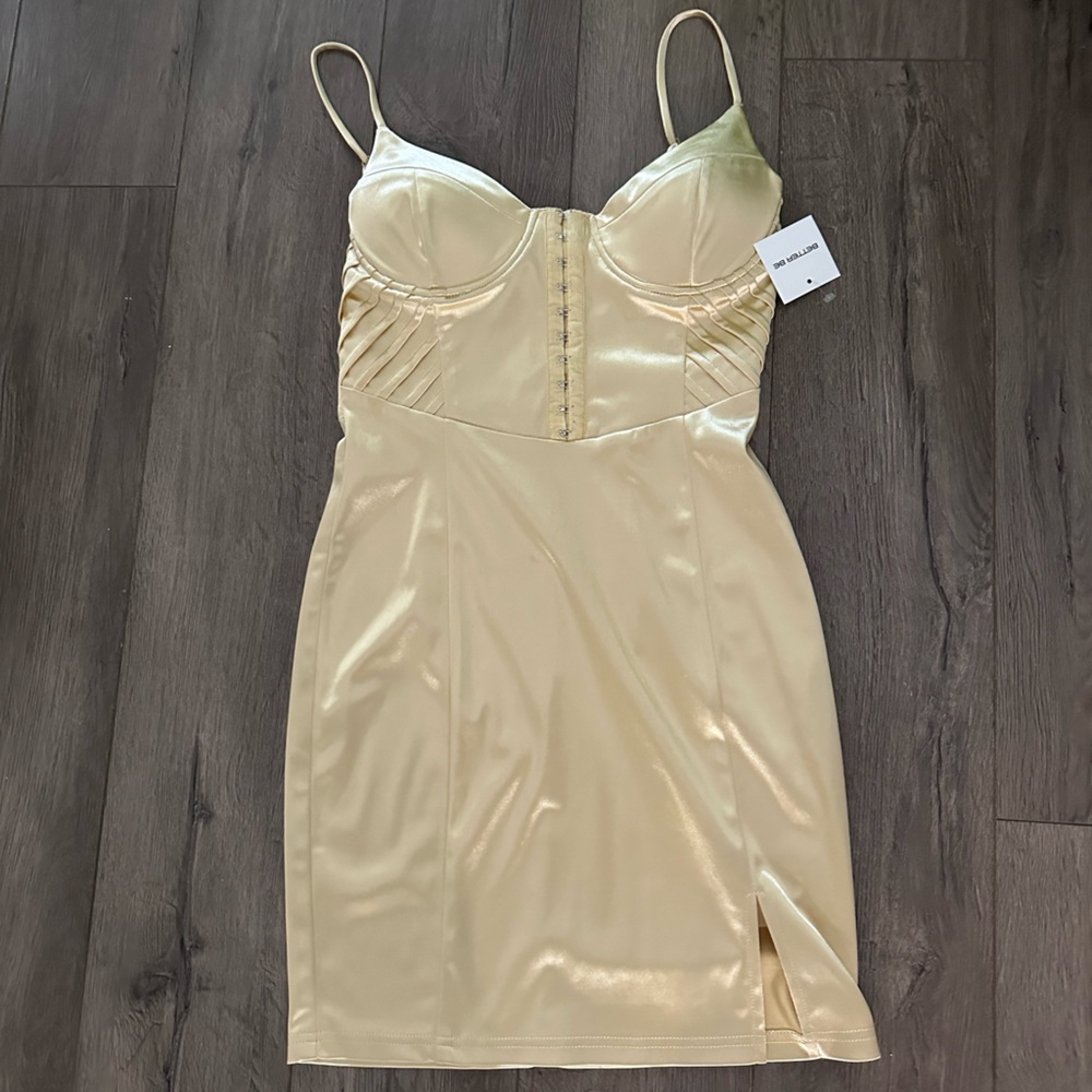 Better Be Formal Gold Cocktail Dress